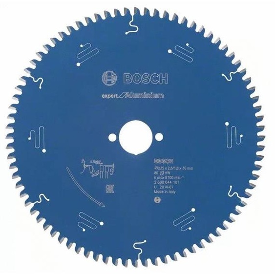 Lame de scie circulaire pour aluminium 235 x 30 x 1,8mm 80 dents - BOSCH EXPERT 2608644107