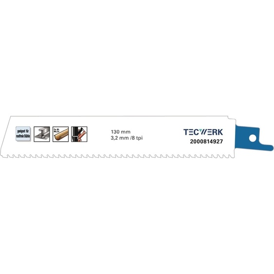 Lame de scie à métaux, longueur 150 mm, largeur 25 mm, pas de denture 8 TPI, 3,2 mm