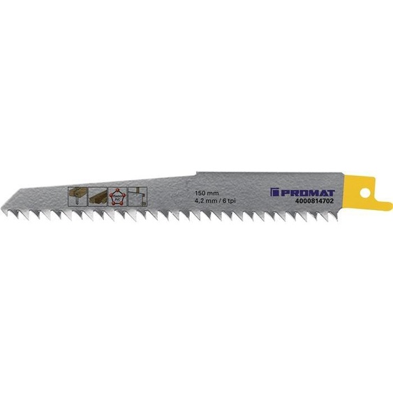 Lame de scie sabre longueur 300 mm largeur 19 mm 4,2 mm pas de dent TPI 6 BIM fraisée, avoyée