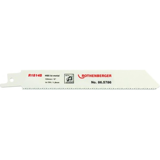 Lame de scie universelle Rothenberger, 200 x 20 x 0,9, 18 TPI (lot de 5), 1 pièce.