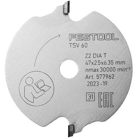 Lame inciseur diamant 47 x 2,5 x 6,35 T2 WOOD FINE CUT SPECIAL FESTOOL 577962