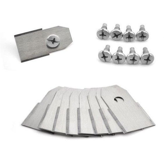Lames de coupe pour tondeuses robotisées - Lames de rechange (avec revêtement en titane) - Compatibles avec les tondeuses robotisées Automower, Gardena et Segway Navimow - 30 pièces - 35 × 18 × 0,75 mm