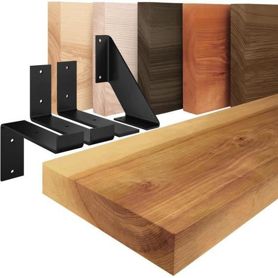 Étagère murale - LAMO MANUFAKTUR - 140 cm - Bois massif - Style industriel - Capacité 100 kg