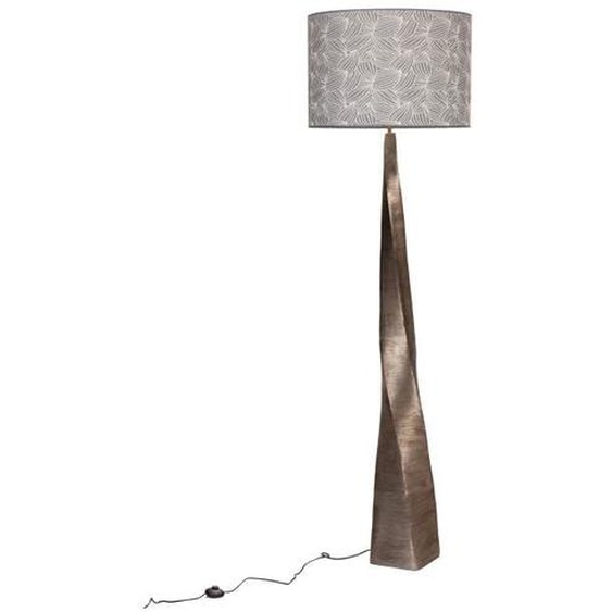 Lampadaire 60x60x210 cm en métal avec imprimé gris