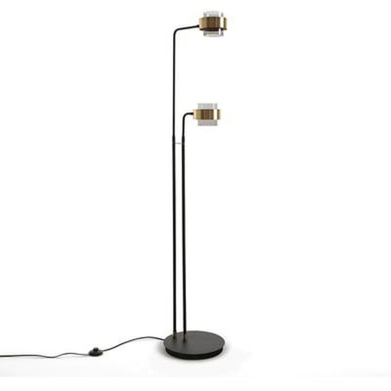 Lampadaire à 2 bras verre et métal fer, Botello