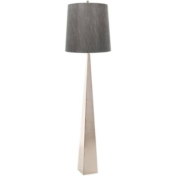 Lampadaire, acier, nickel, H 181 cm