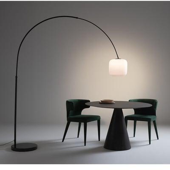 Lampadaire arc, opaline et marbre, Elita