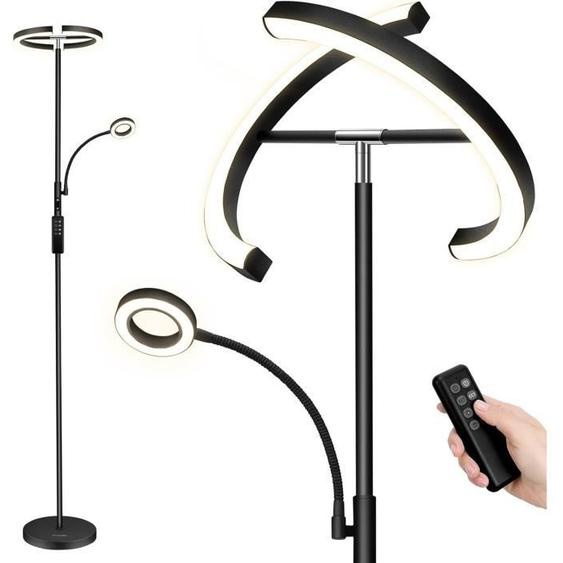 Lampadaire, avec Lampe de lecture, Lampadaire sur Pied Salon, 4 Températures de Couleur, Infinite Dimmable, Protection Des Yeux