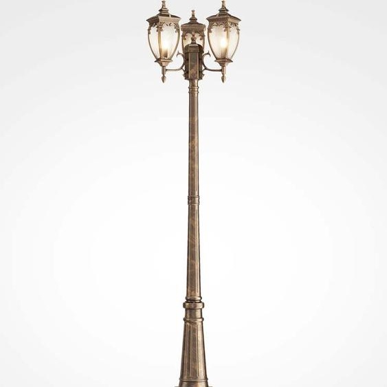 Lampadaire, candélabre, noir or, alu, H 239 cm