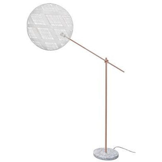 Lampadaire Chanpen Diamant tissu pierre blanc / Ø 52 - Motifs losanges - Forestier