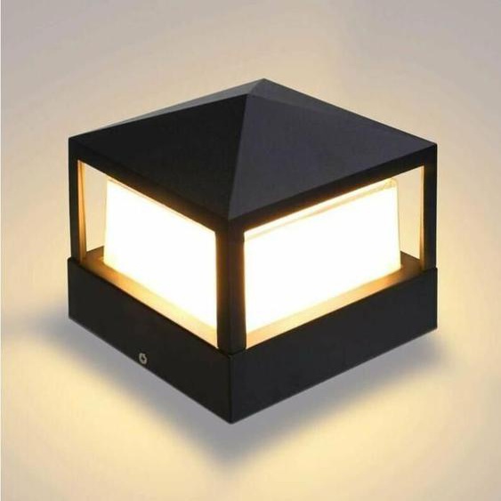 Lampadaire colonne lampe de porte lampe extérieure lampadaire Villa IP65 étanche en alliage daluminium, blanc chaud