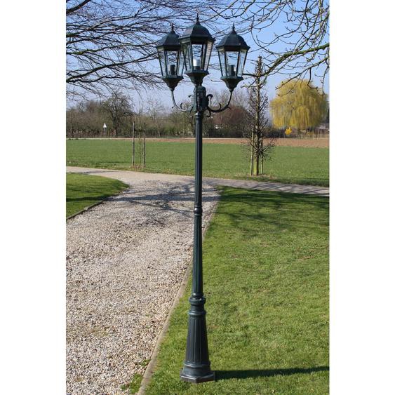 Lampadaire de jardin 3 bras 230 cm Vert foncé/Noir Aluminium