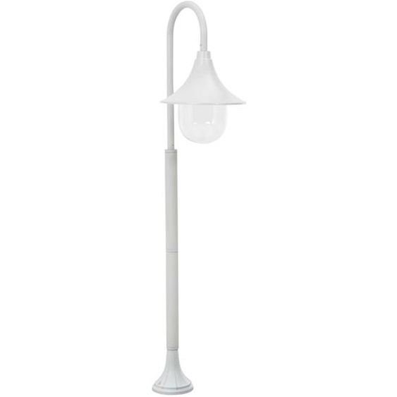 Lampadaire de jardin E27 120 cm Aluminium Blanc
