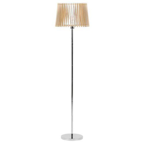 Lampadaire effet bois clair et argenté 153 cm FORGE