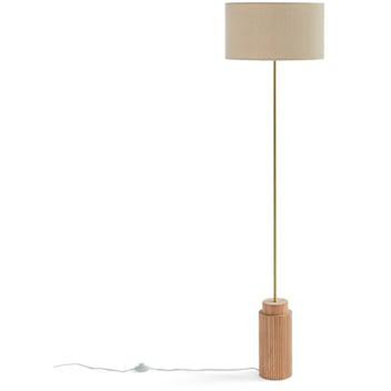 Lampadaire en chêne, métal et lin, Idna