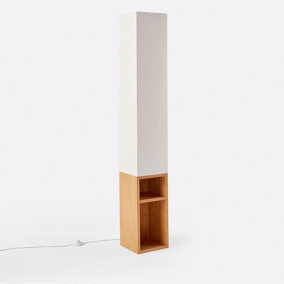 Lampadaire en MDF plaqué chêne et lin, Archi