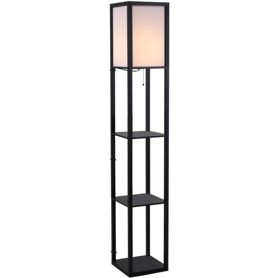 Lampadaire étagère lampe étagère 26L x 26l x 160H cm 3 étagères 4 niveaux mdf noir