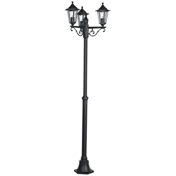 Lampadaire extérieur Davangus 3-flamme Ø 55cm noir, transparent