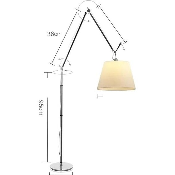 Lampadaire, intensité lumineuse variable, LED, design moderne, taille moyenne, variation de lintensité lumineuse en trois couleurs
