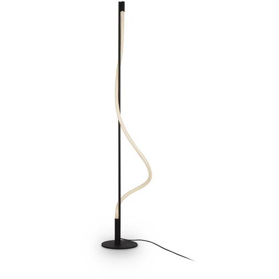 Lampadaire LED, aluminium noir H 150 cm