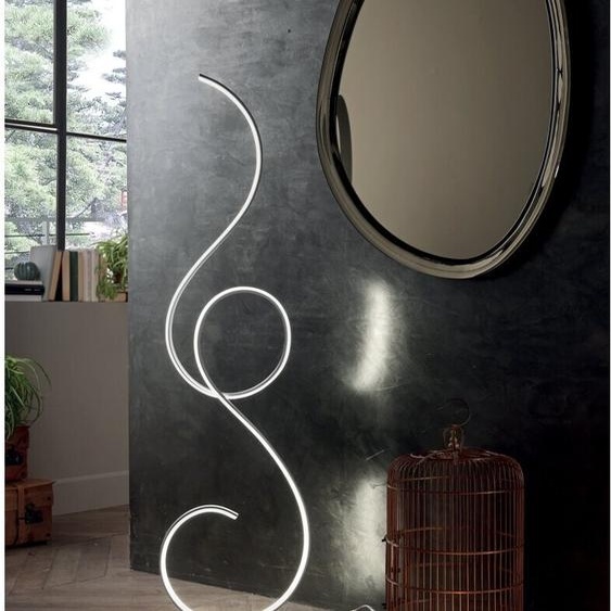 Lampadaire LED Flok par Ondaluce 44w 4400lm 3000K h.157cm Dimmable Noir