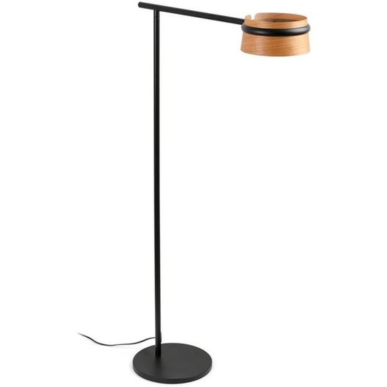 Lampadaire LED LOOP noir, marron