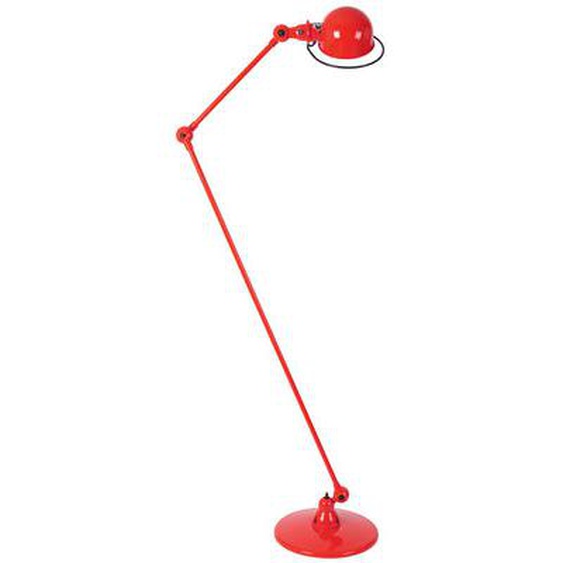 Lampadaire Loft métal rouge / 2 bras articulés - H max 160 cm - Jieldé