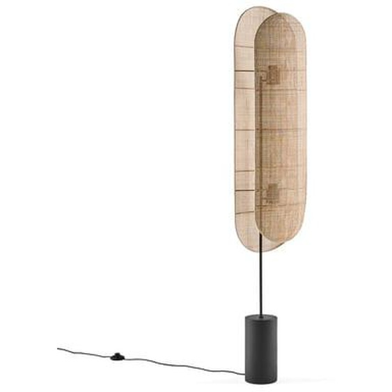 Lampadaire métal acier et cannage, Lola
