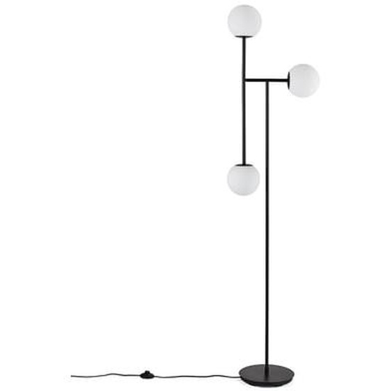 Lampadaire métal acier et verre opaline, Atea