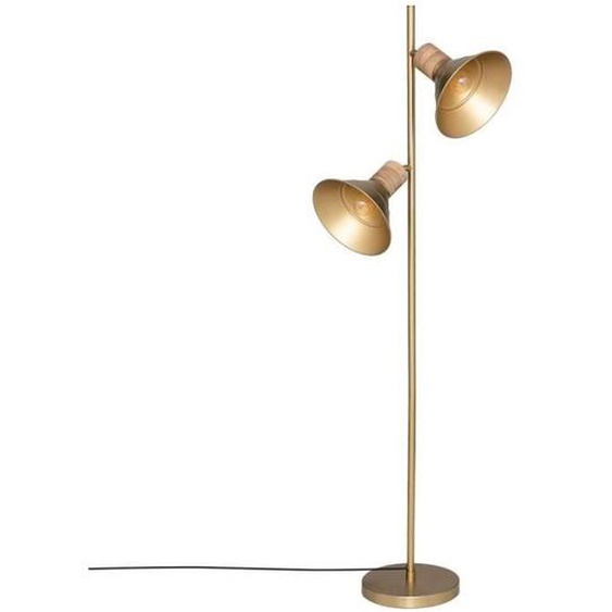 Lampadaire métal et bois Bota H151 Atmosphera - Or