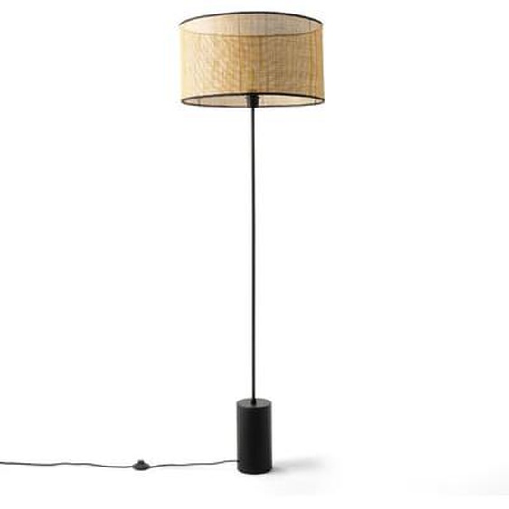 Lampadaire métal fer et cannage, Cara