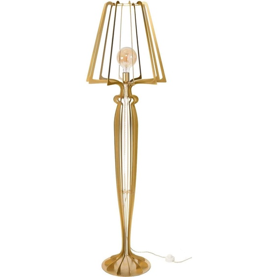 Lampadaire Minerva d38x166 cm en fer de style réticulé avec interrupteur au pied Connexion E27 Fabriqué en Italie Or
