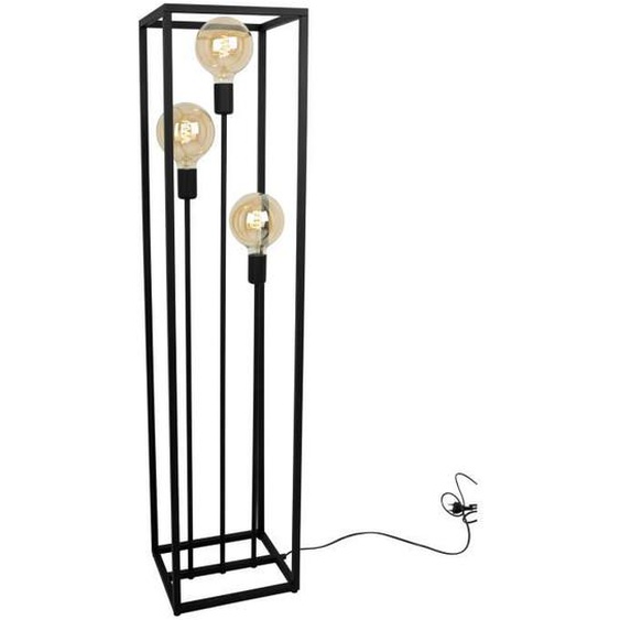 Lampadaire Moderne Light-Home - modèle CAGE - Lampadaire sur Pied Salon - Elégante lampe industrielle - Noir - 130x30x25 cm