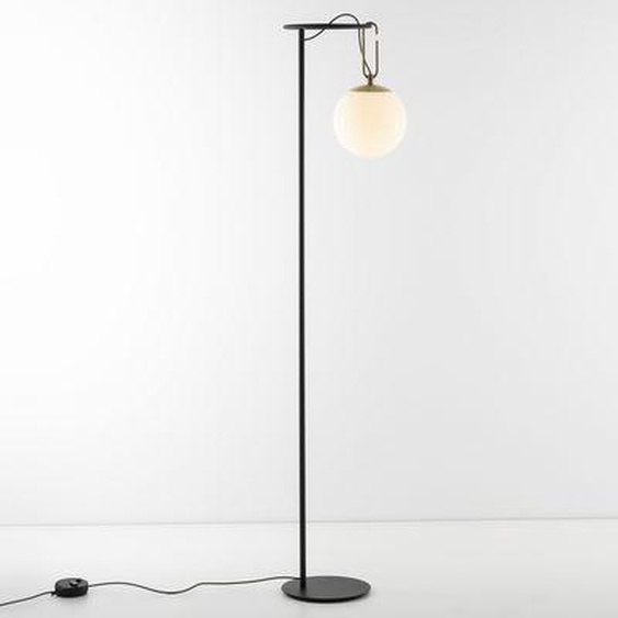 Lampadaire nh 22 métal verre blanc noir / Verre soufflé - Globe Ø 22 cm - Artemide