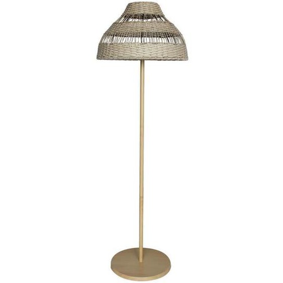 Lampadaire sans fil ELION Beige Rotin H168cm