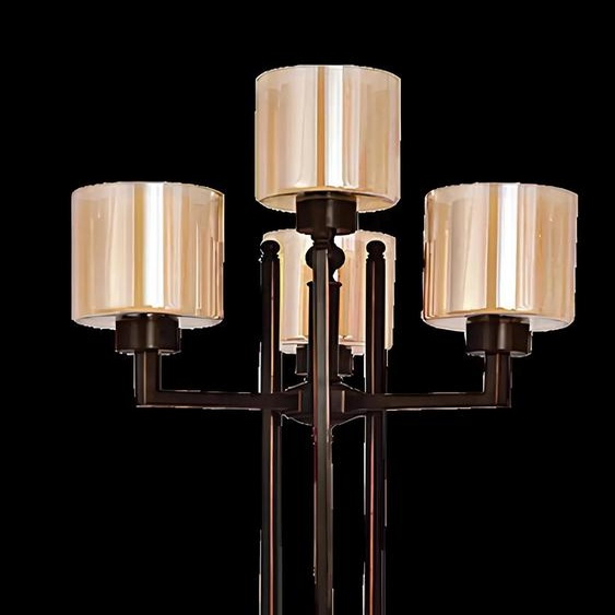 Lampadaire Stand Lampes Noir Lampes Lampe Or Verre