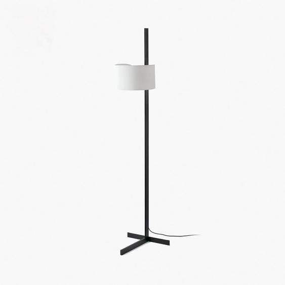 Lampadaire STAND UP E27 15W aluminium noir mat, Textilène blanc L:30cm H:175cm intensité lumineuse variable