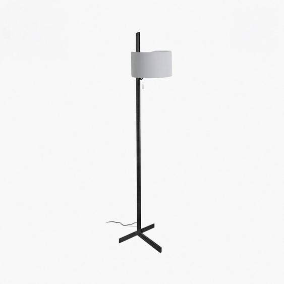 Lampadaire STAND UP E27 15W aluminium noir mat, Textilène gris L:30cm H:175cm intensité lumineuse variable