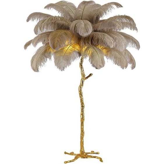 Lampadaire Sur Pied Salon, Lampadaire Led Plume DAutruche Naturelle Avec Une Ampoule Led, Chambre Moderne Luxe Lampe Sur Pied Pour