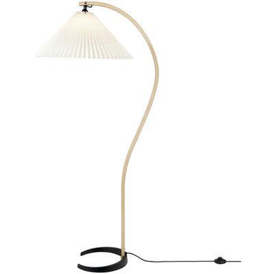 Lampadaire Timberline tissu blanc bois naturel / Réédition 1970s - Gubi