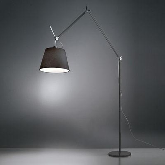 Lampadaire Tolomeo Mega métal tissu noir / Ø 36 cm - H 148 à 327 cm - Artemide