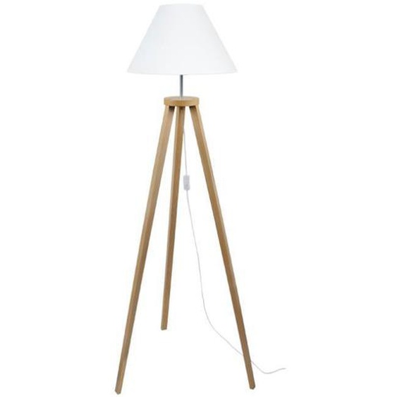 Lampadaire - TOSEL - MALMO - Tissu blanc - Style nordique - H156cm L40cm P40cm