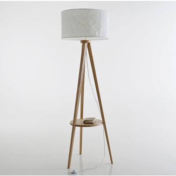 Lampadaire trépied frêne et abat-jour lin, Setto