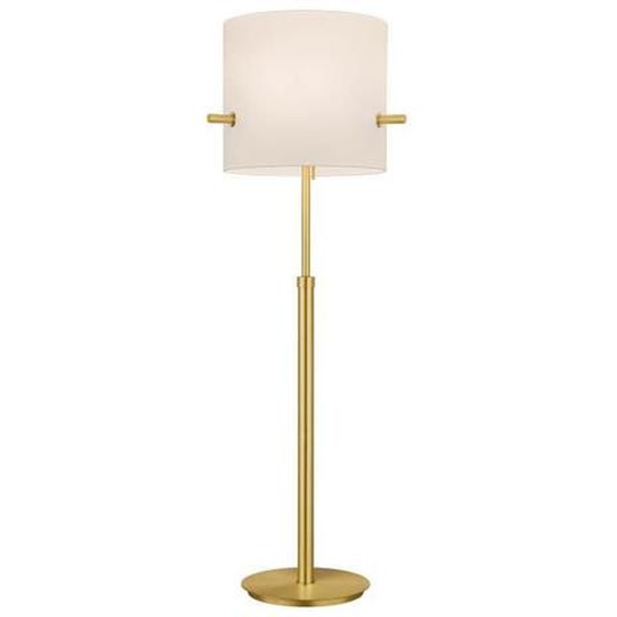 Lampadaire - TRIO - Camden - Abat-jour Gris - Structure Laiton Satiné - Hauteur Réglable 180 cm