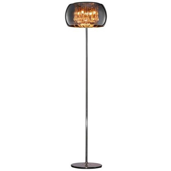 Lampadaire - TRIO - Vapor - Verre chromé - Pampilles en verre - Variateur dintensité
