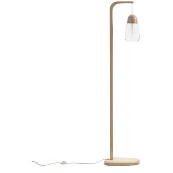 Lampadaire verre et bois Nasoa