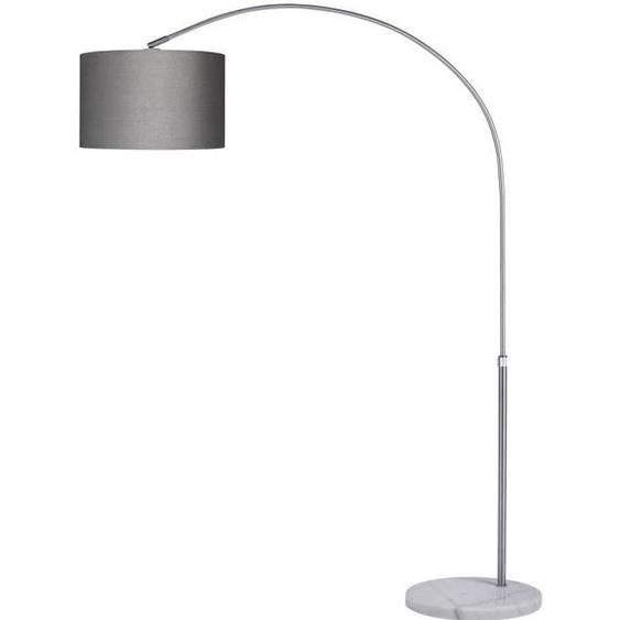 Lampe à arc Gris socle en marbre abat-jour réglable 150-175 cm interrupteur pied E27 salon lampe à arc lampe sur pied