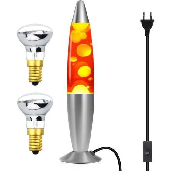 Lampe à Lave Fusée - Lampe Magma - 2 Ampoules R39 incluses Rouge