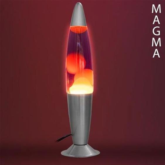 Lampe à Lave - Magma - Vintage - Rouge - Métal et Verre - 1 Ampoule
