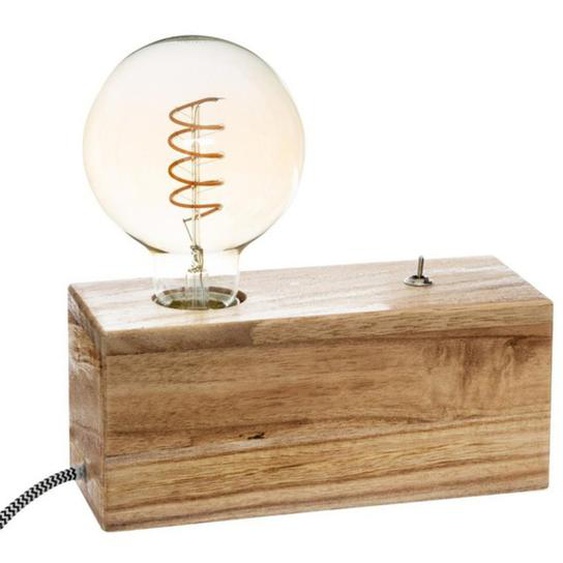 Lampe à poser avec socle en bois L20xh8,8cm